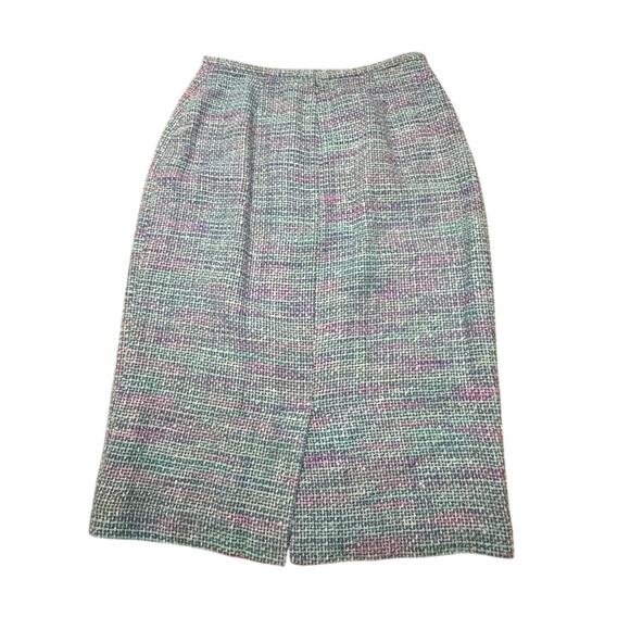 Donna Morgan Silk Blend Tweed Pencil Skirt Multi Color Women's Size 4 - Picture 5 of 5